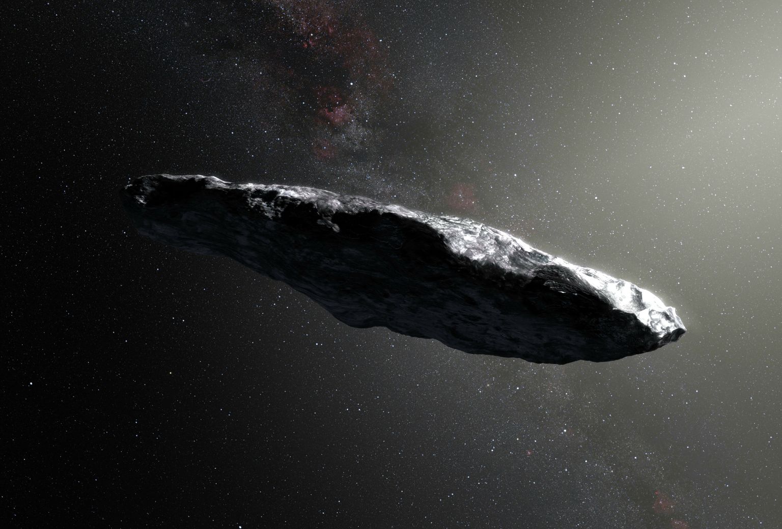 Päikesesüsteemi-välise päritoluga asteroid Oumuamua.