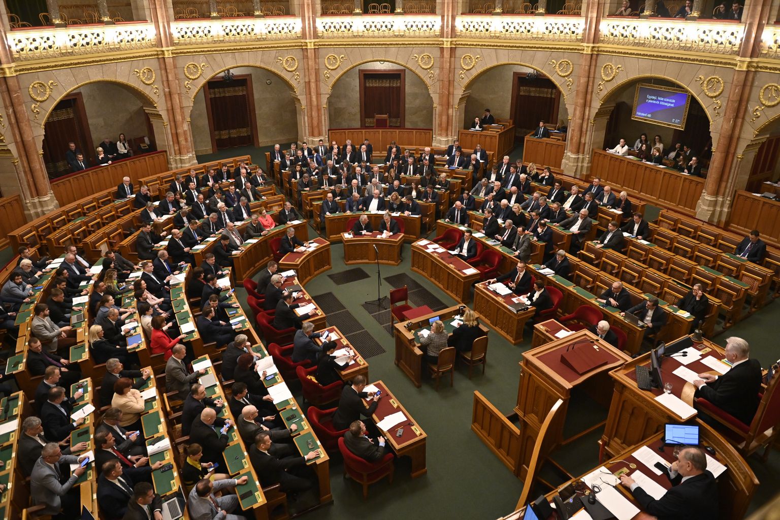 Ungari parlamendisaal tänasel hääletusel.