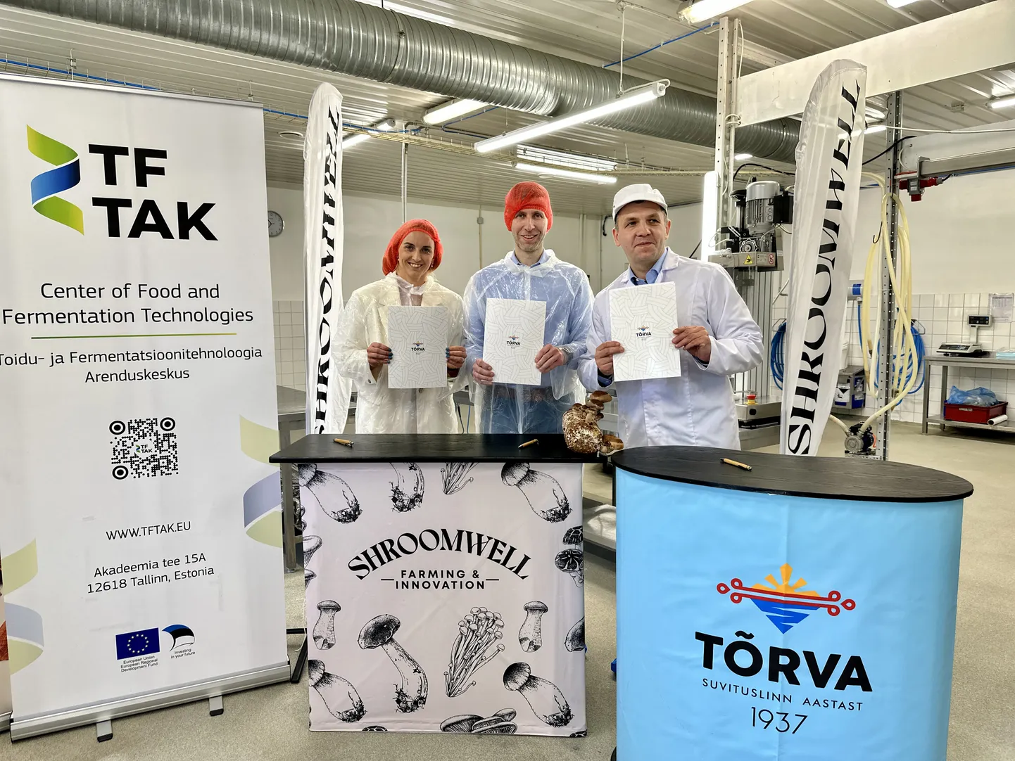 Tõrvas allkirjastati kolmepoolne kohtumine ja koostööleping Toidu- ja Fermentatsioonitehnoloogia Arenduskeskuse (TFTAK), Shroomwell OÜ ja Tõrva vallavalitsuse vahel.