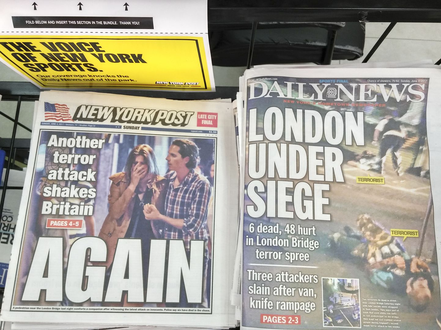 "Опять": заголовки газет после лондонского теракта.