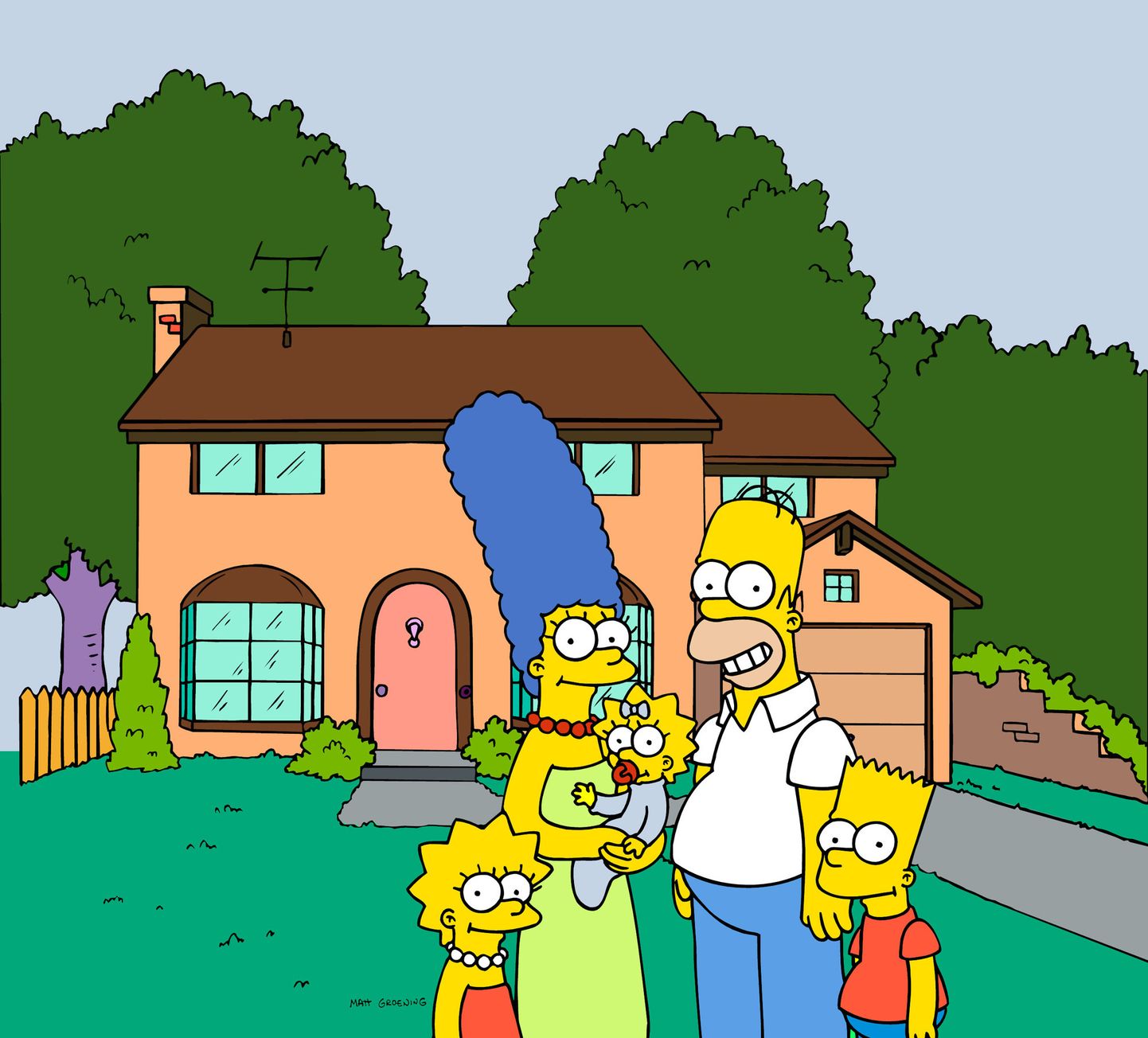 Matt Groeningu loodud Simpsonite pere.