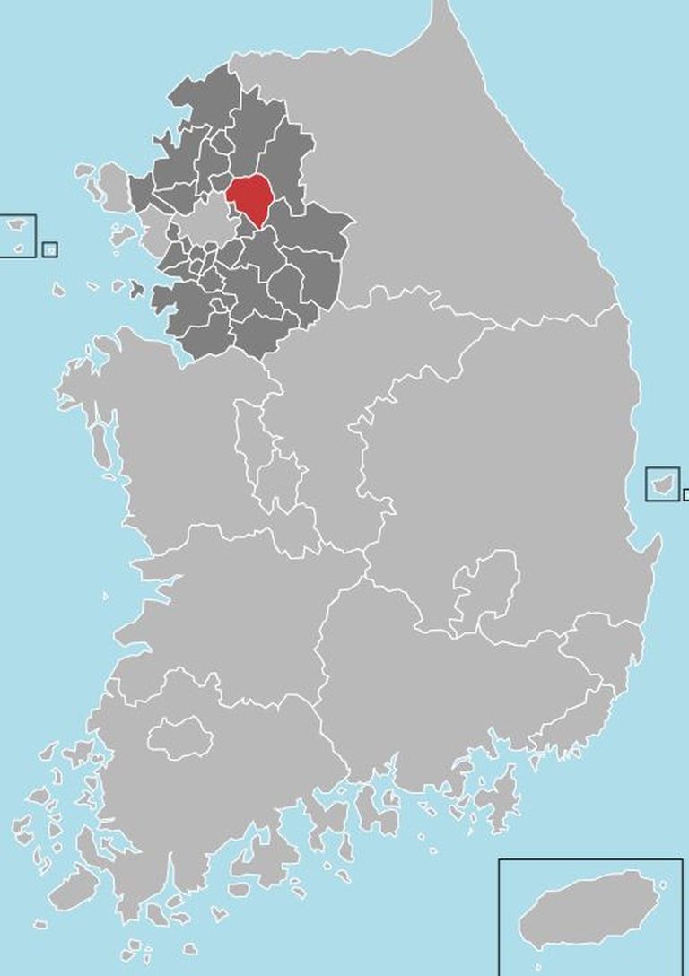 Namyangju asukoht Lõuna-Koreas (punasega)