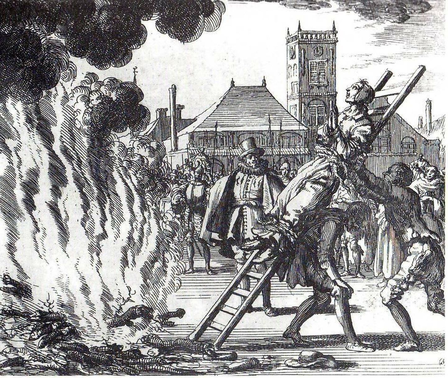 Nõiaks peetud Anne Hendricksi põletamine Amsterdamis 1571. aastal.