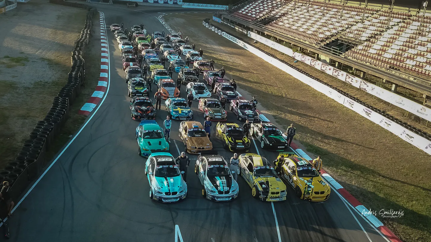 Driftmasters Eiropas čempionāta posmi Biķernieku trasē, kur tika noskaidroti “Drift King of Riga” titula ieguvēji