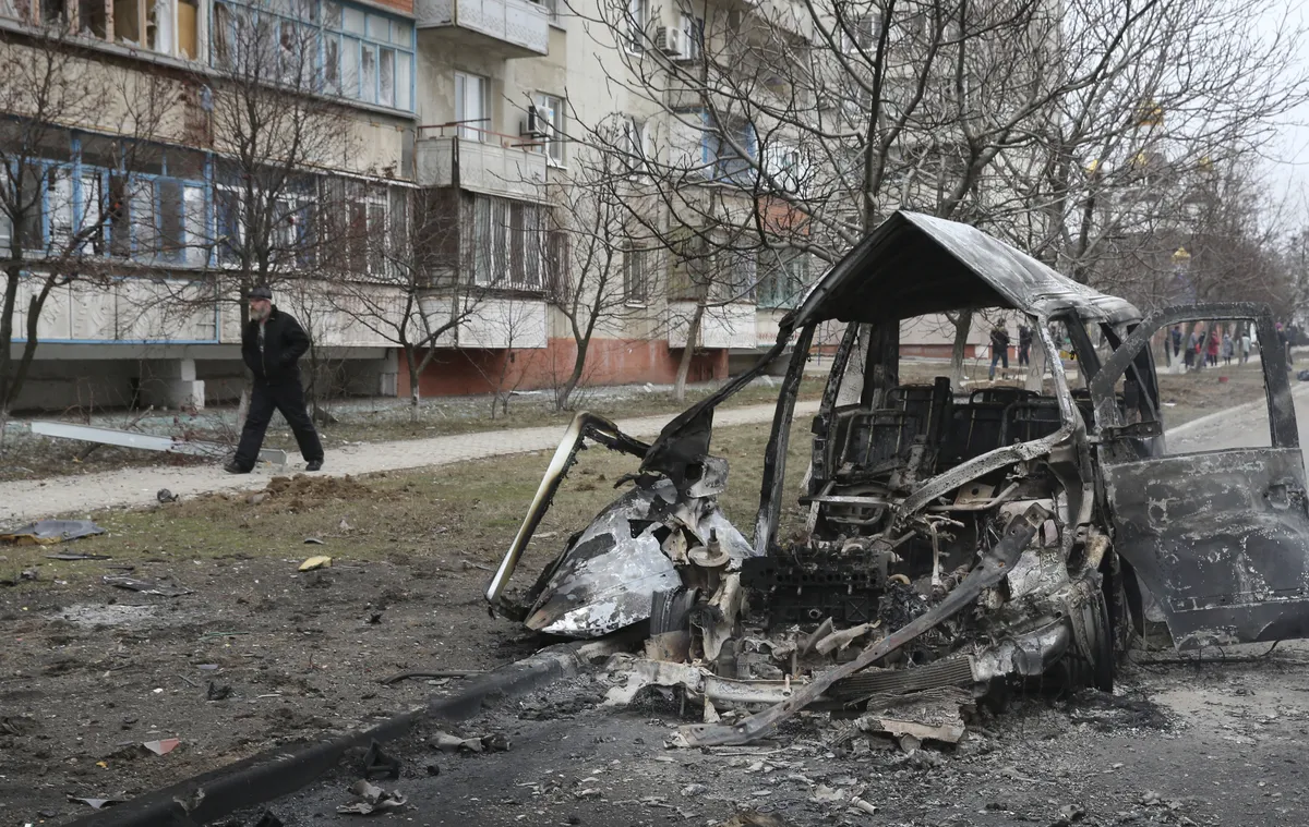 Prokrievisko nemiernieku uzbrukums Mariupolē. 2015. gada janvārī.