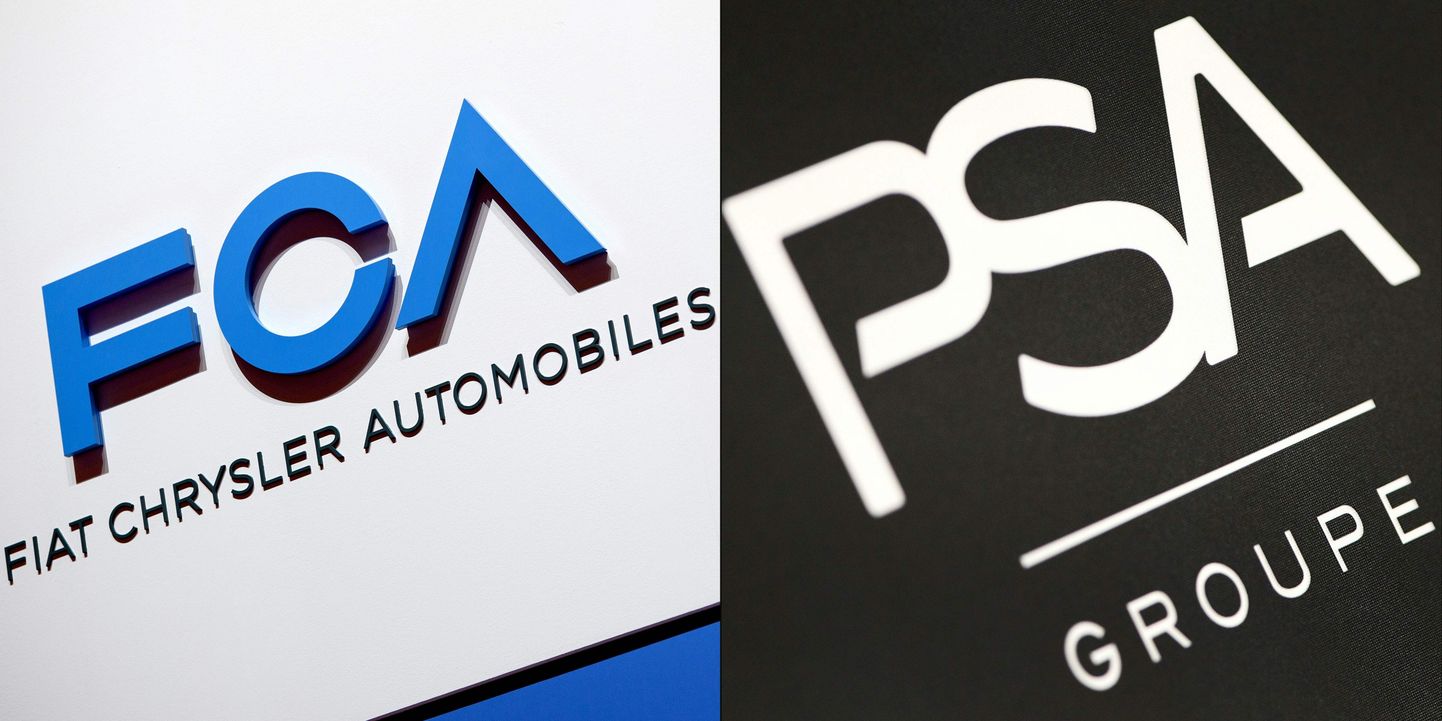 Логитипы концернов Fiat Chrysler и PSA.