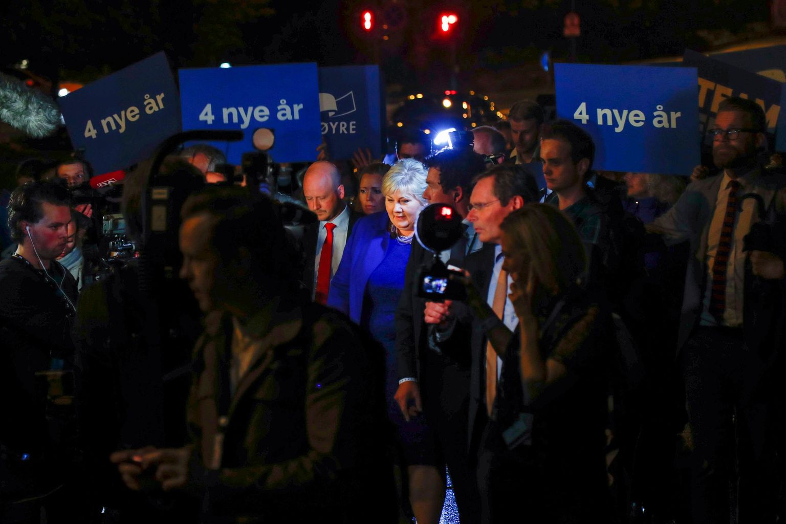 Peaminister Erna Solberg kuulutas võitu valimistel.