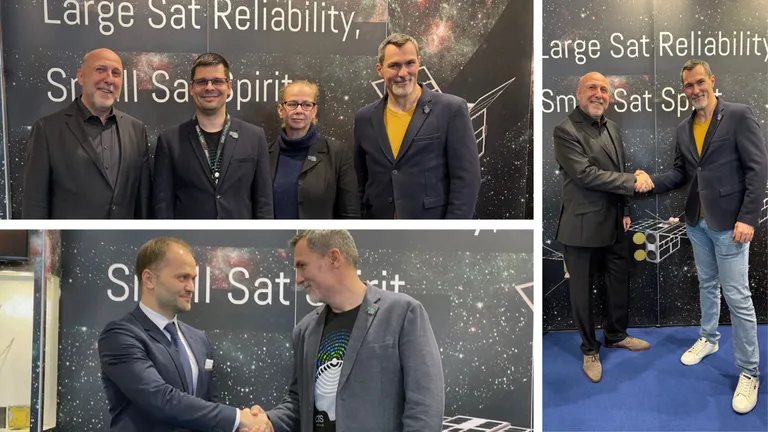 ESA, ScyLight ja Spaceit esindajad Space Tech Expol Bremenis