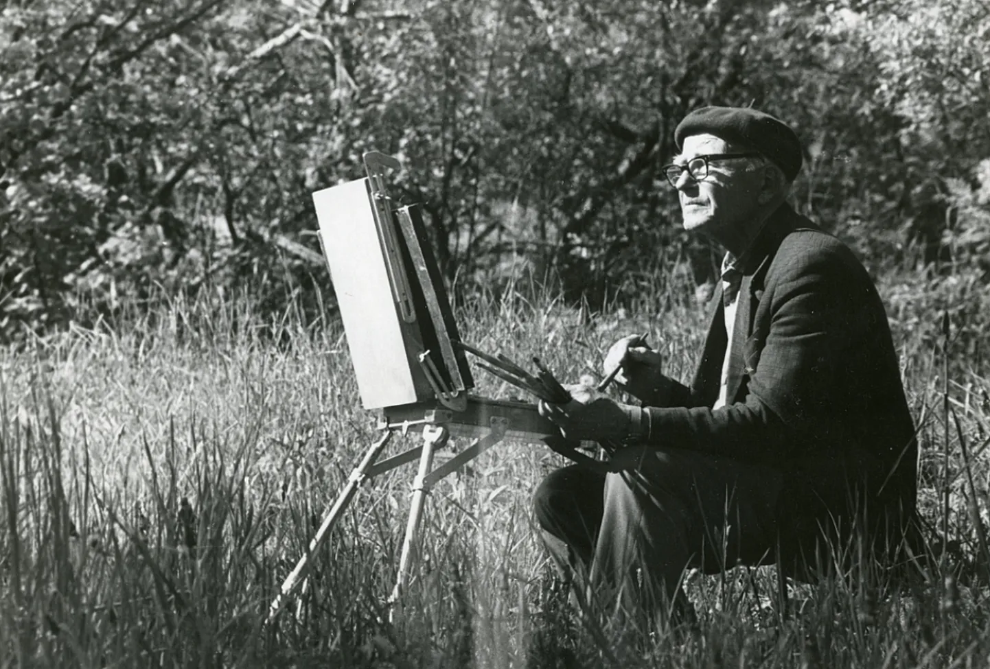 Jānis Sudmalis plenērā. 20. gs. 60. gadi.