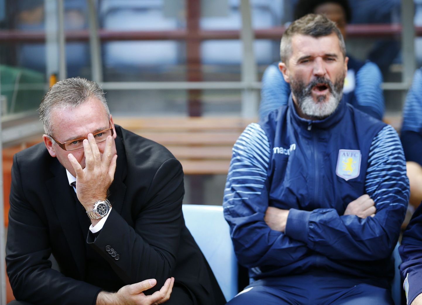 Aston Villa peatreener Paul Lambert (vasakul) ja abitreener Roy Keane.