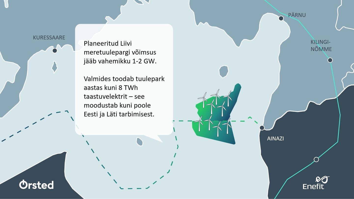 Liivi tuulepark on kavandatud nii Eesti kui Läti territooriumile.