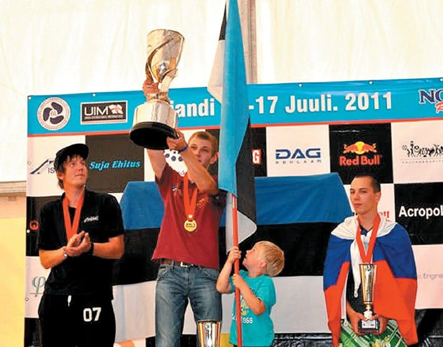 Meie meeste võit! Vasakult Erko Aabrams (hõbe), Sten Kalder (kuld) ja slovakk Peter Stefanovic (pronks).