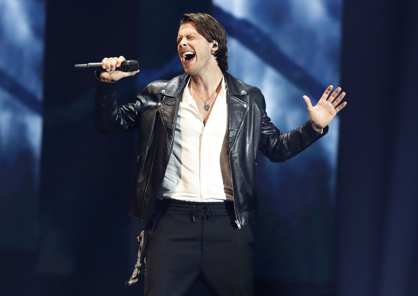 Victor Crone Eurovisiooni lauluvõistluse finaalis Tel Avivis.