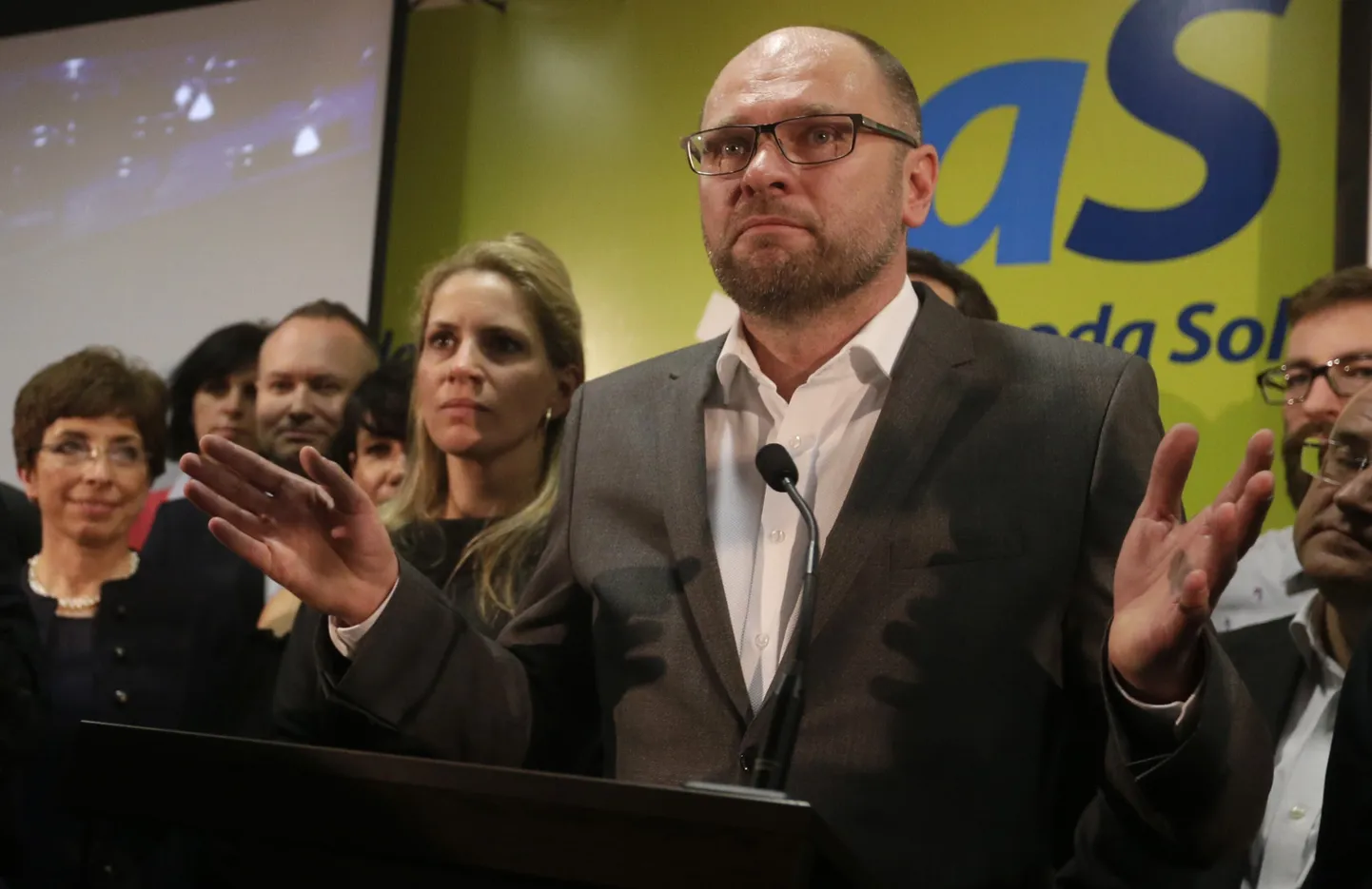 "Brīvība un solidaritāte" (SaS)  partijas līderis Rihards Suliks, kurš ieņēma ekonomikas ministra amatu