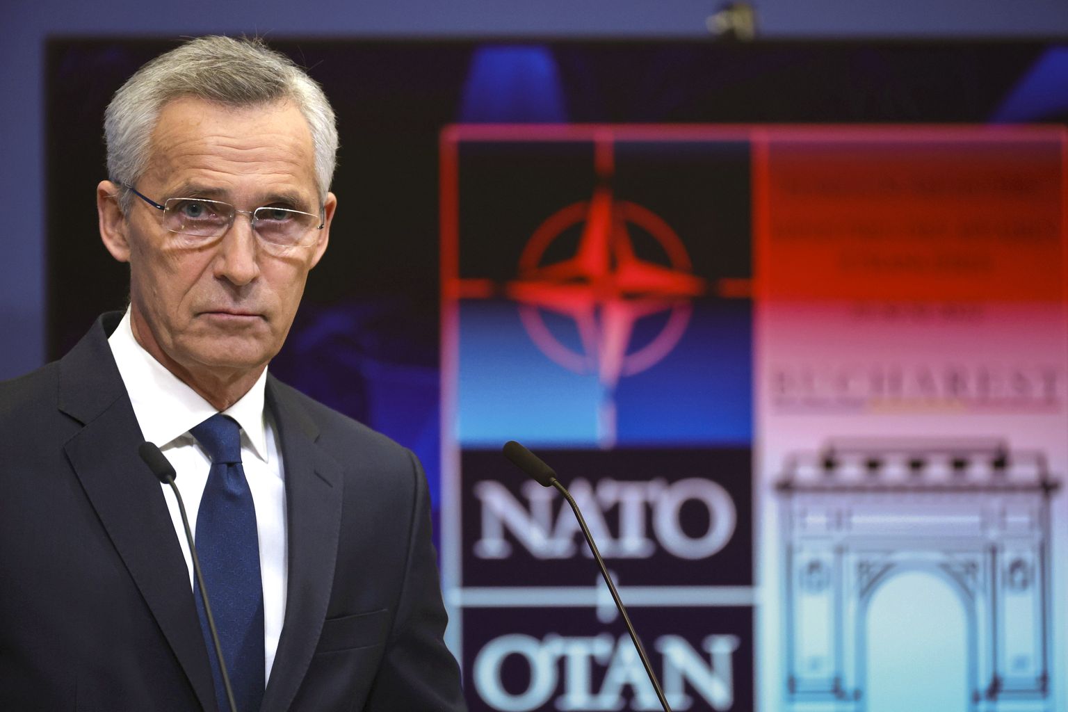 NATO peasekretär Jens Stoltenberg alliansi peakorteris.