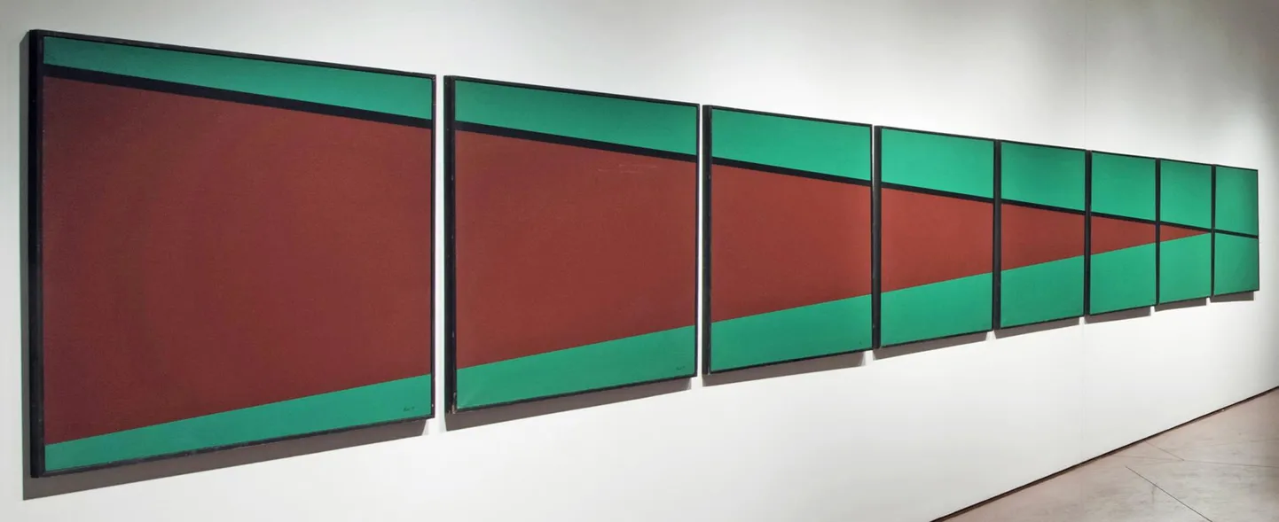 Raul Meel (s 1941), «Reisides rohelusse», 1973–1979. Vaade näituselt «Vibrant Field – Nature and Landscape in Soviet Nonconformist Art 1970s–1980s» Zimmerli kunstimuuseumis, 2017.
