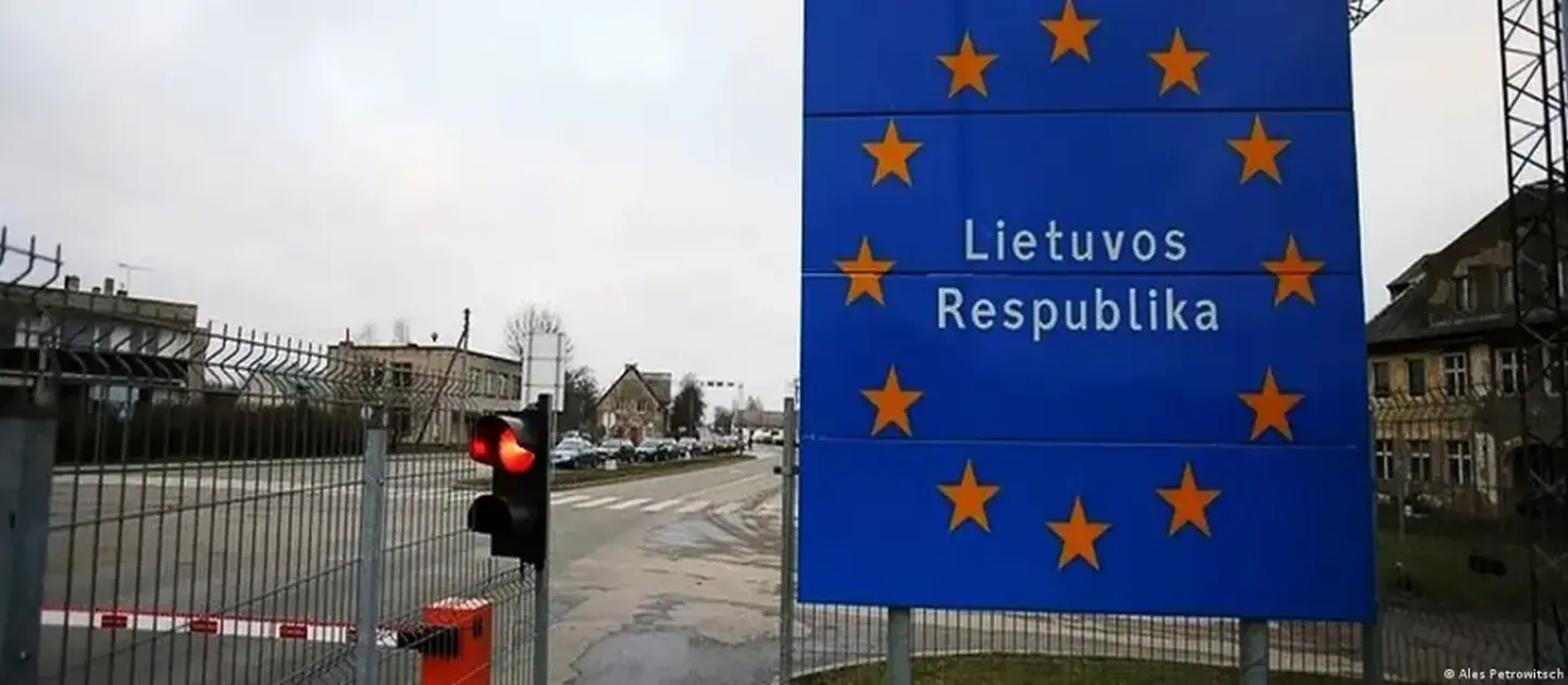 Пограничный переход между Литвой и Беларусью
