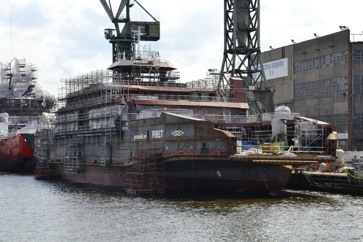 Töö parvlaeval Piret eelmisel nädalal Remontowa tehases Poolas
