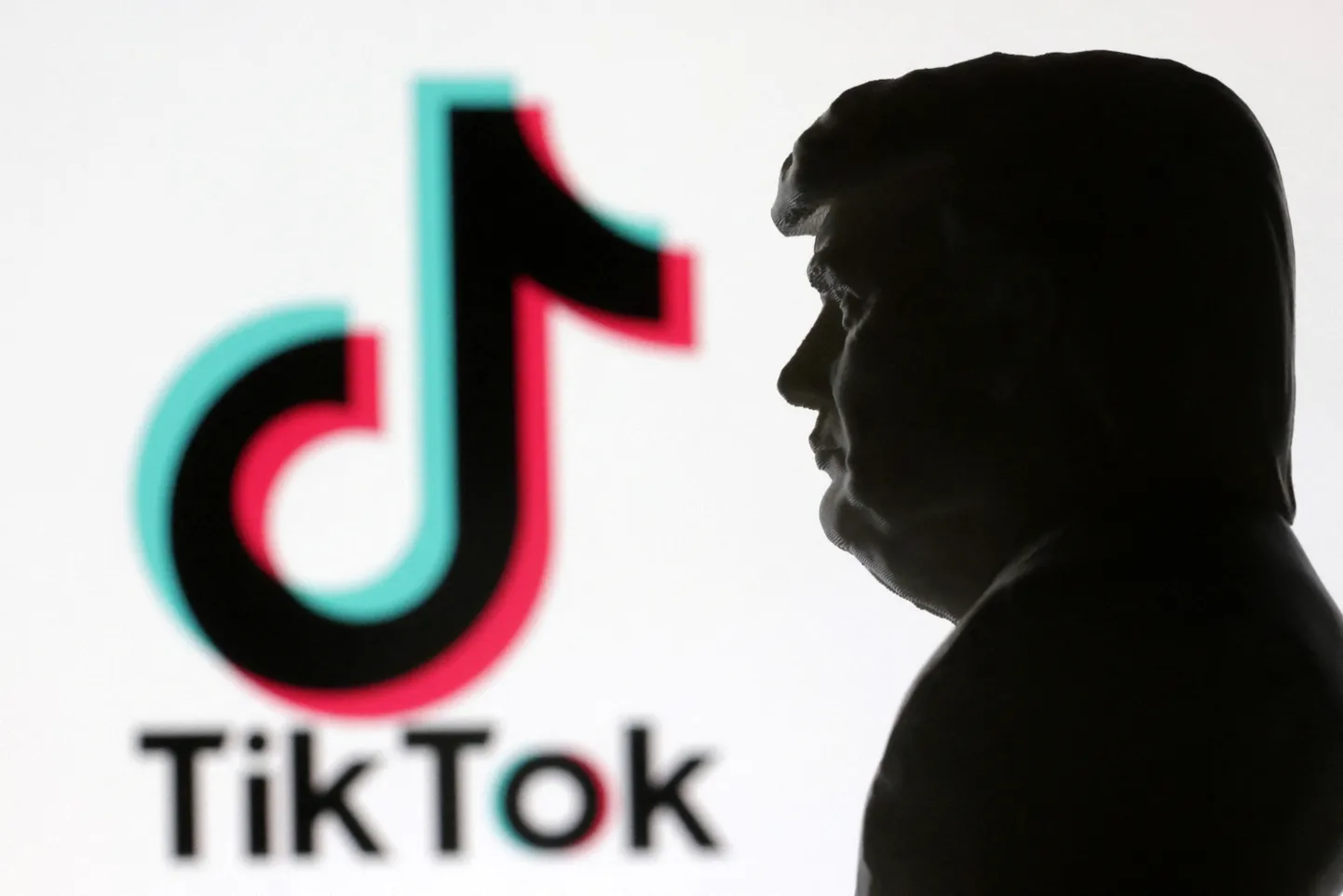 President Donald Trump ja TikToki logo. REUTERS/Dado Ruvic/Illustration