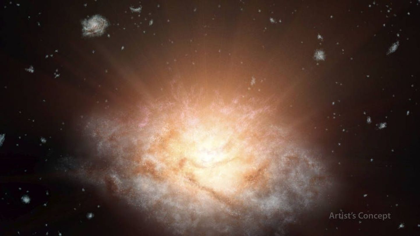 Эта галактика светит в 300 трлн раз сильнее Солнца.