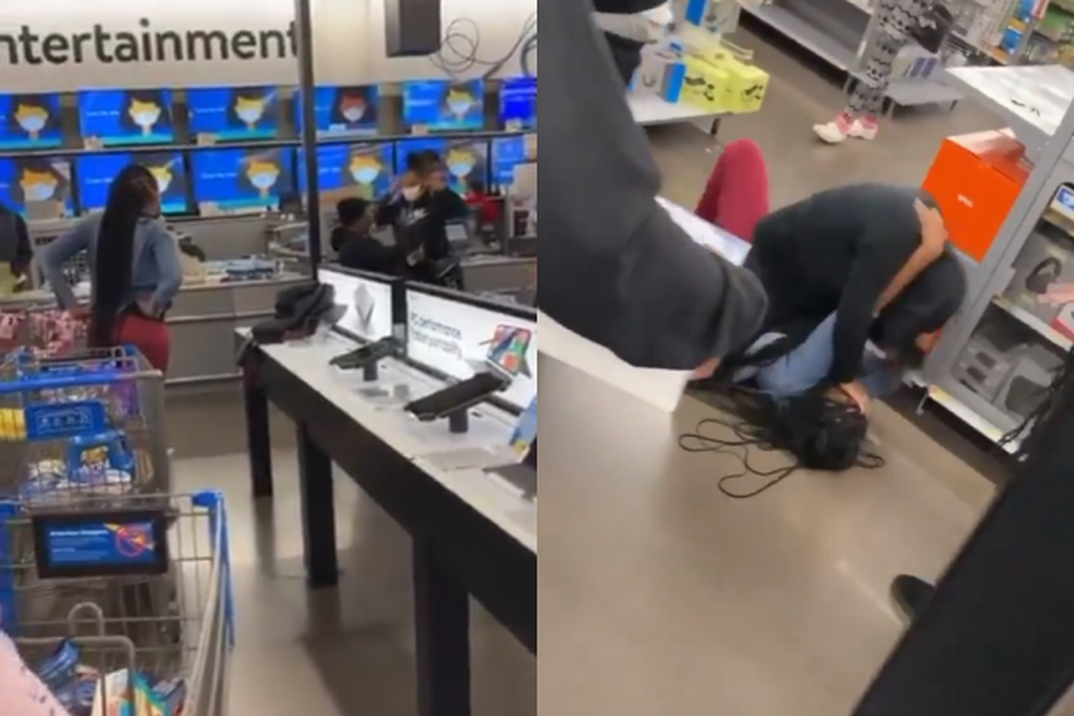 Kaks ameeriklannat läksid Walmartis kaklema.