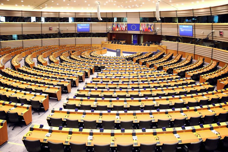 Зал заседаний в Европарламенте