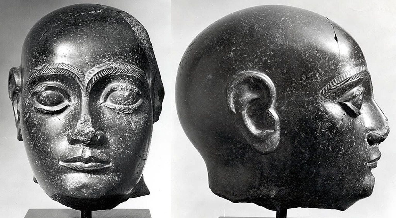 Šumeru valdnieka galvas skulptūra.