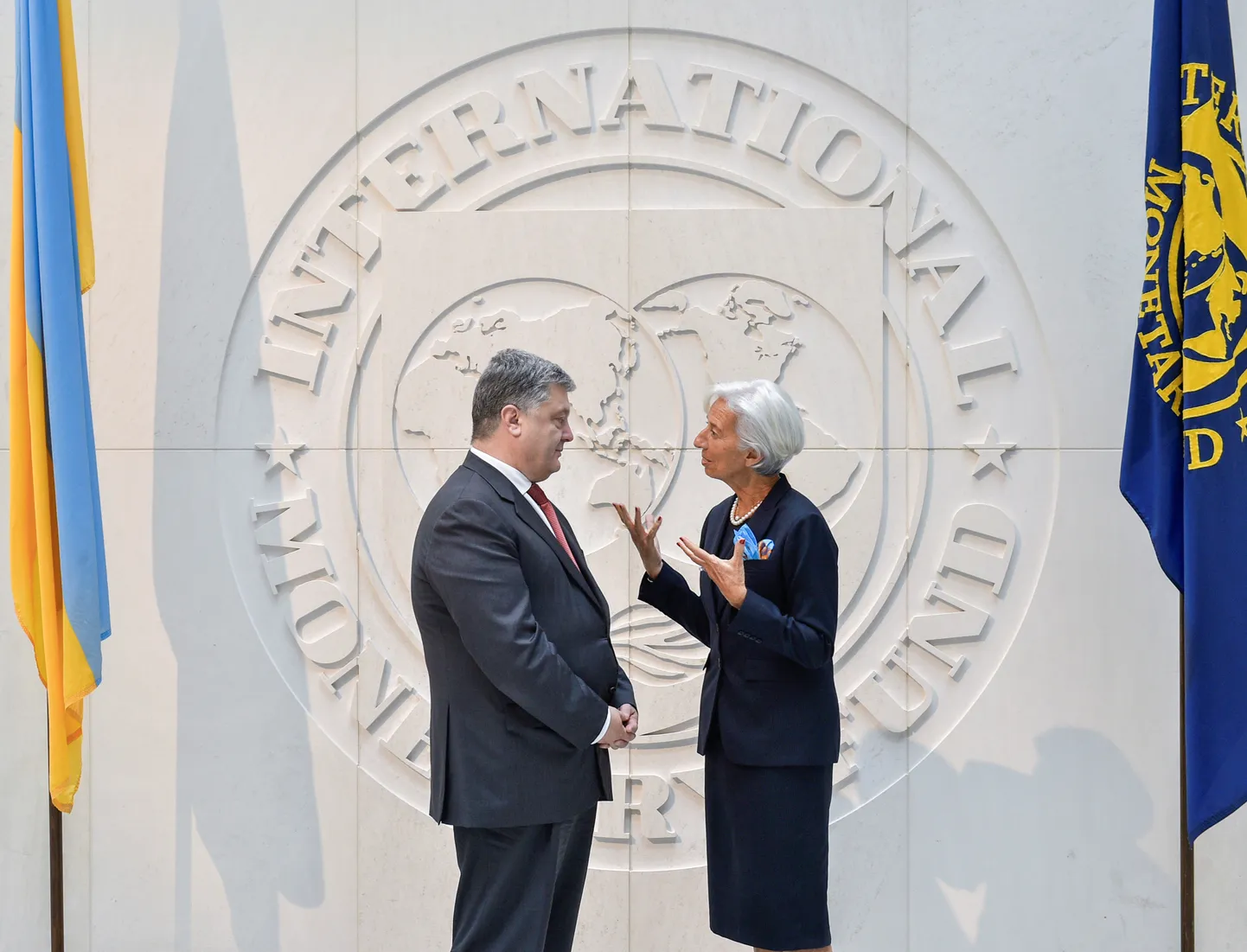 Ukraina president Petro Porošenko ja Rahvusvahelise Valuutafondi juht Christine Lagarde.