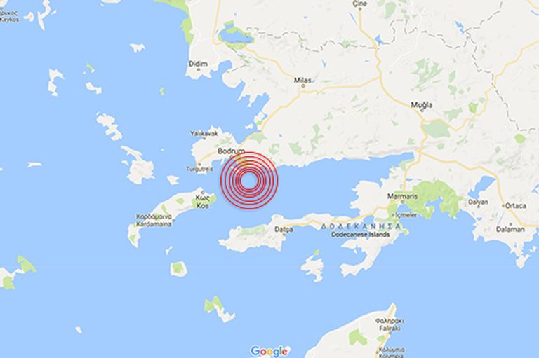 Reģions starp Grieķiju un Turciju, kur notika zemestrīce 