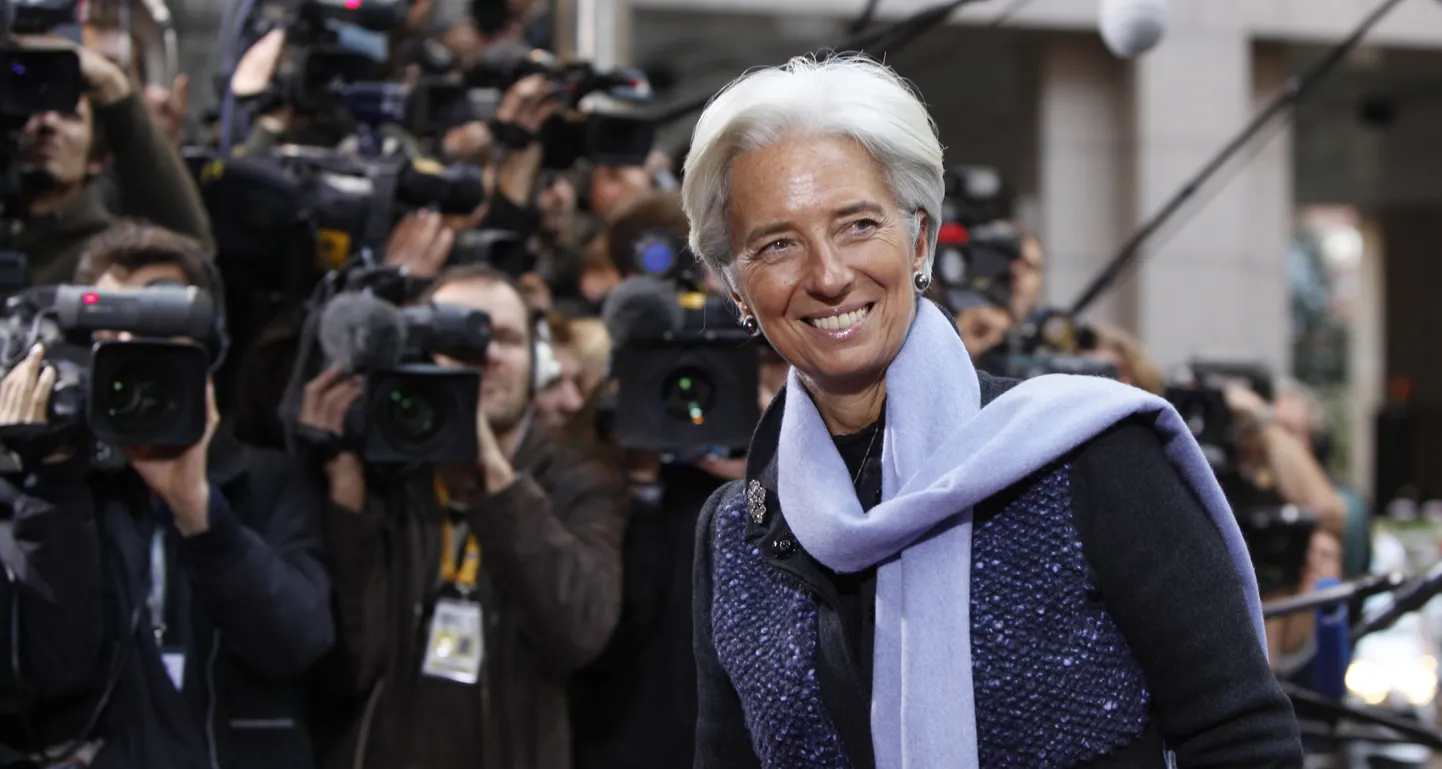 Rahvusvahelise Valuutafondi (IMF)tegevjuht Christine Lagarde tippkohtumisele saabudes.