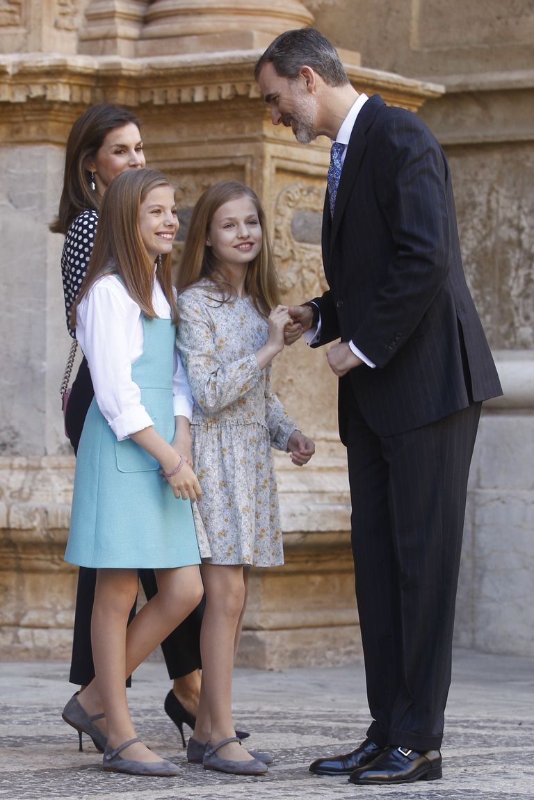 Hispaania kuninganna Letizia ja kuningas Felipe VI ning nende tütred, printsess Leonor ja infanta Sofia