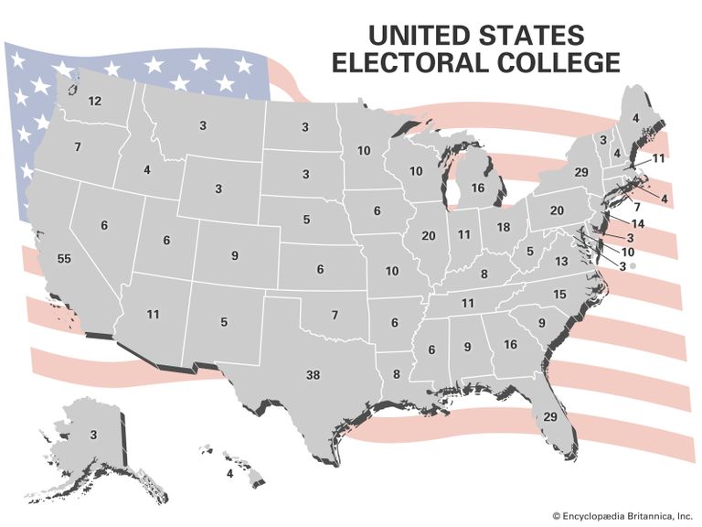 ASV štati un elektoru skaits