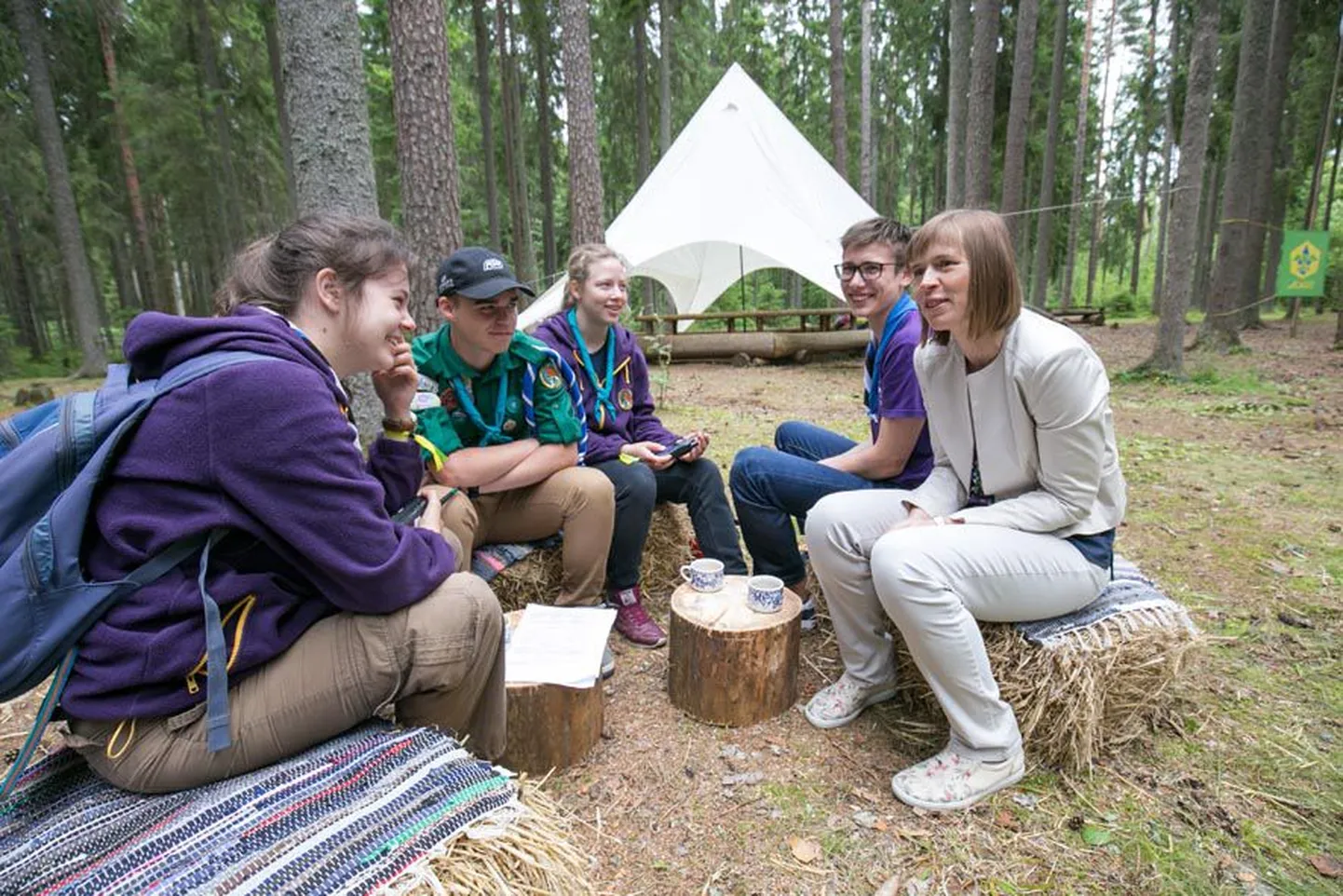 President Kersti Kaljulaid skautide suurlaagris.