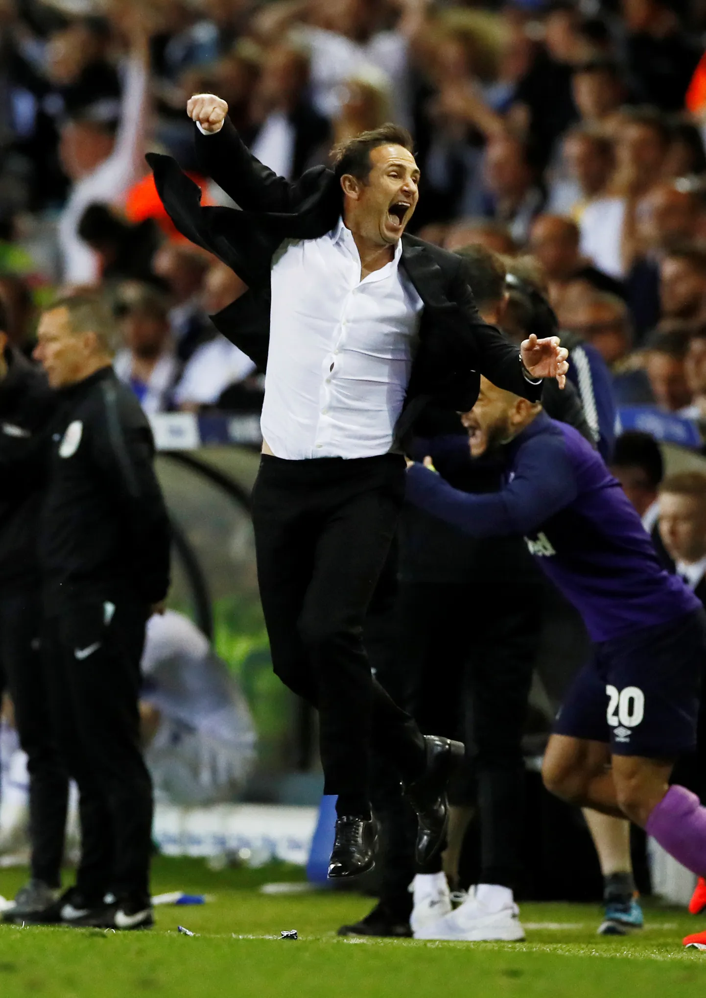Derby County peatreener võis eile pärast võitu Leedsi üle rõõmustada