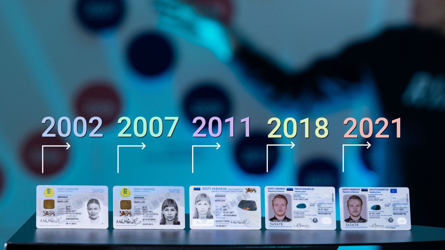 ID-kaardi kujundused läbi aastate.