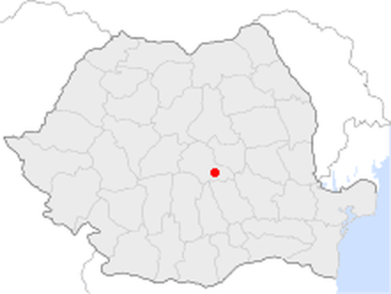 Brașovi asukoht (punane täpp) Rumeenia kaardil