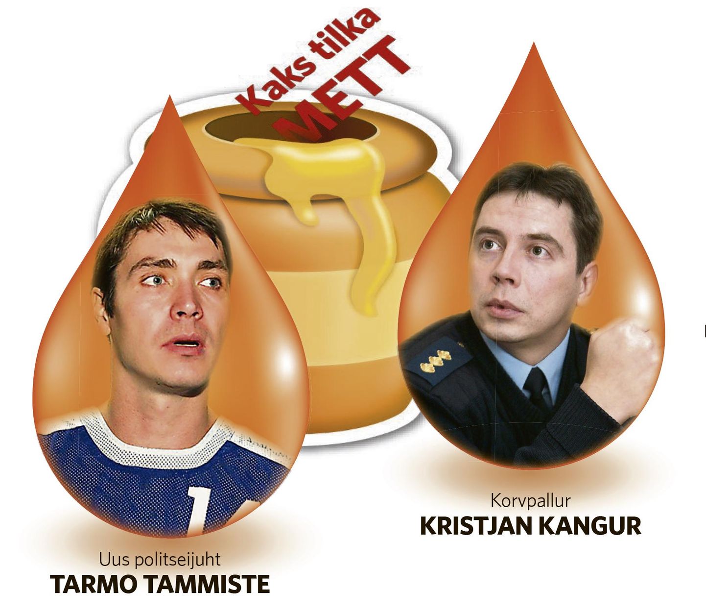 Uus politseijuht Tarmo Tammiste ja korvpallur Kristjan Kangur.