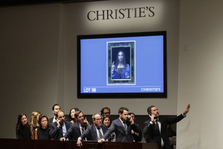 Maali «Salvator Mundi» müümine Christie's oksjonimaja oksjonil 2017