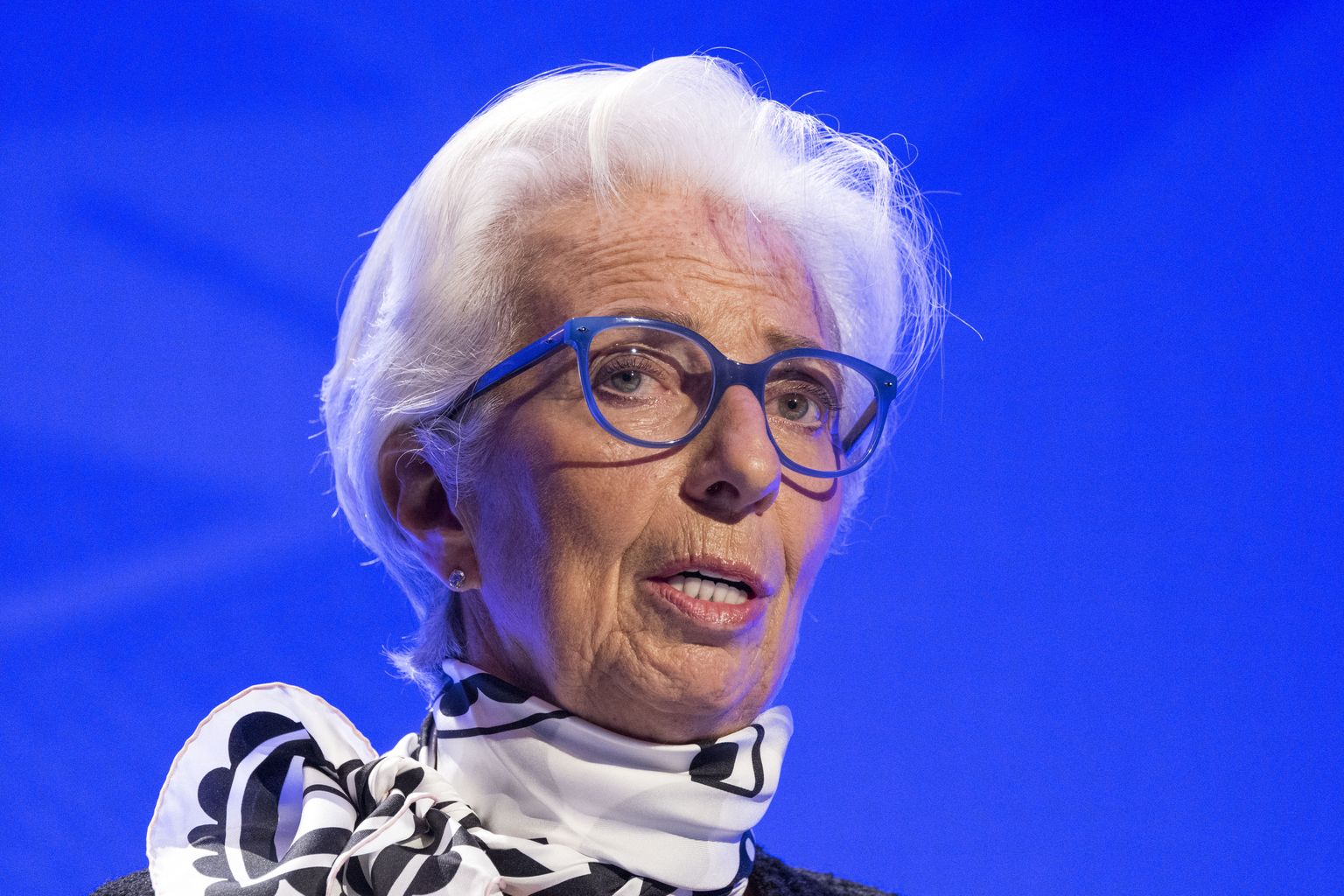 Euroopa Keskpanga president Christine Lagarde Euroopa panganduskongressil Frankfurdis.