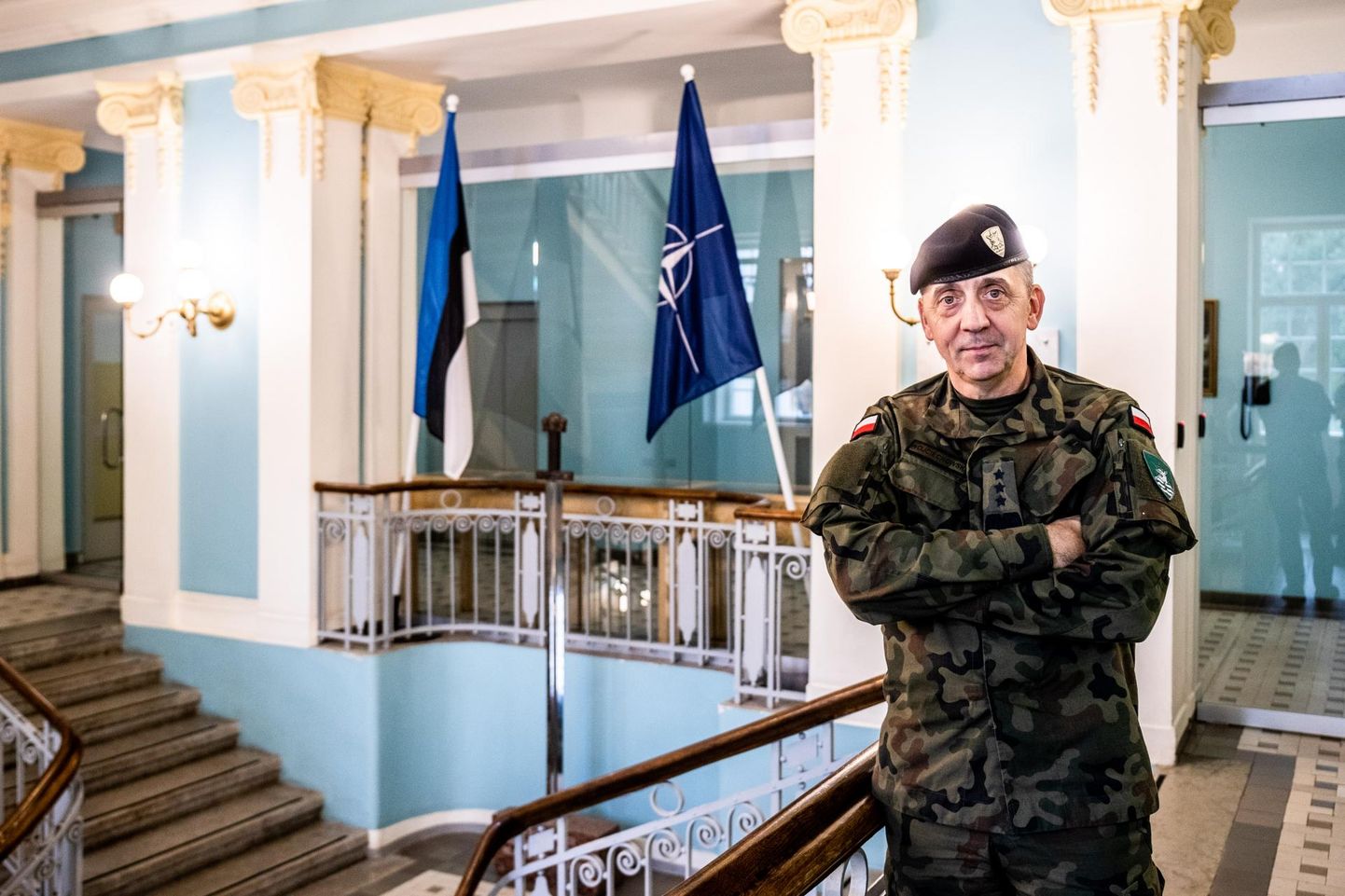 NATO kirdekorpuse ülem, Poola kindralleitnant Sławomir Wojciechowski Eesti kaitseväe peastaabis.
