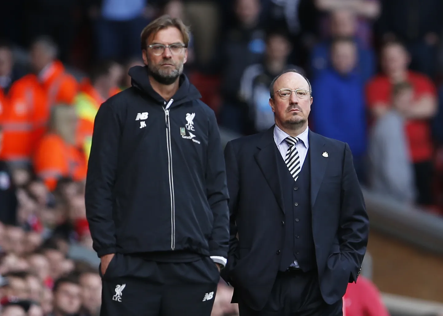 Jürgen Klopp (vasakul) ja Rafael Benitez.
