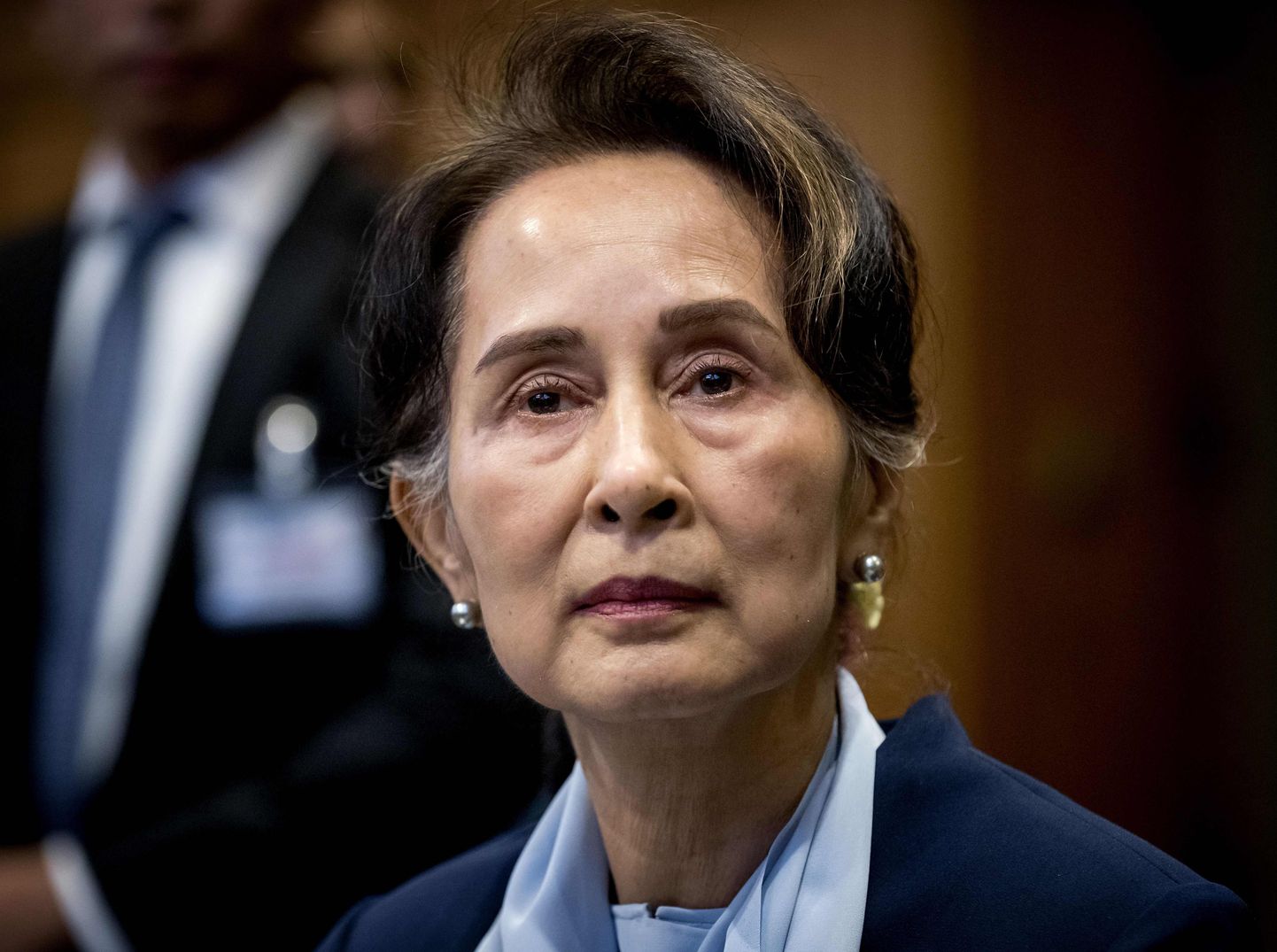 Myanmari riigipöördega kukutatud tsiviiljuht Aung San Suu Kyi, keda pole alates 2021. aastast pea kordagi avalikkuse ees nähtud. 11. detsember 2019.