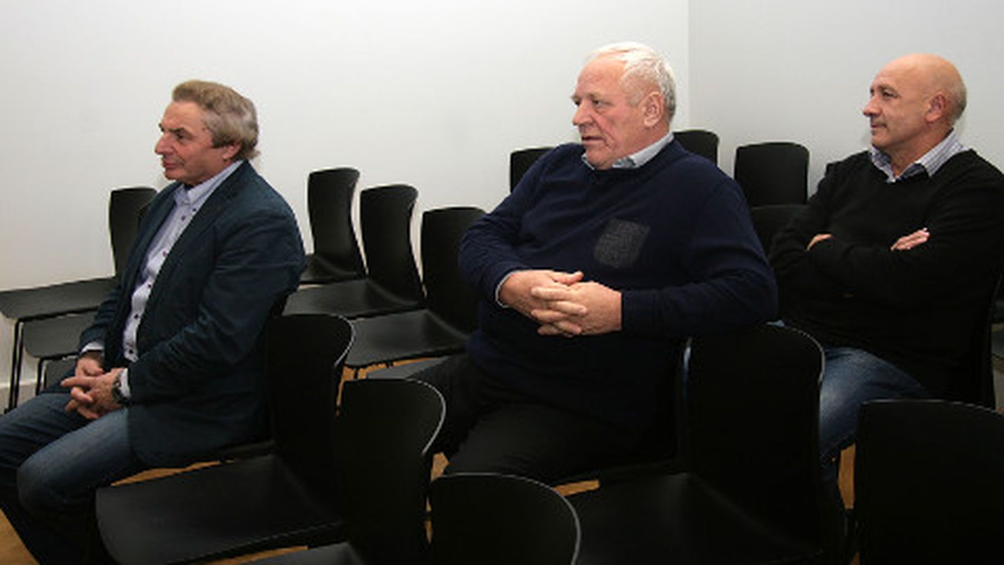 Jevgeni Solovjov (vasakul)  ja Jüri Kollo (keskel) jäid ka ringkonnakohtus korruptsioonikuritegudes süüdi. Ettevõtja Vjatšeslav Safonovi suhtes menetlus lõpetati.