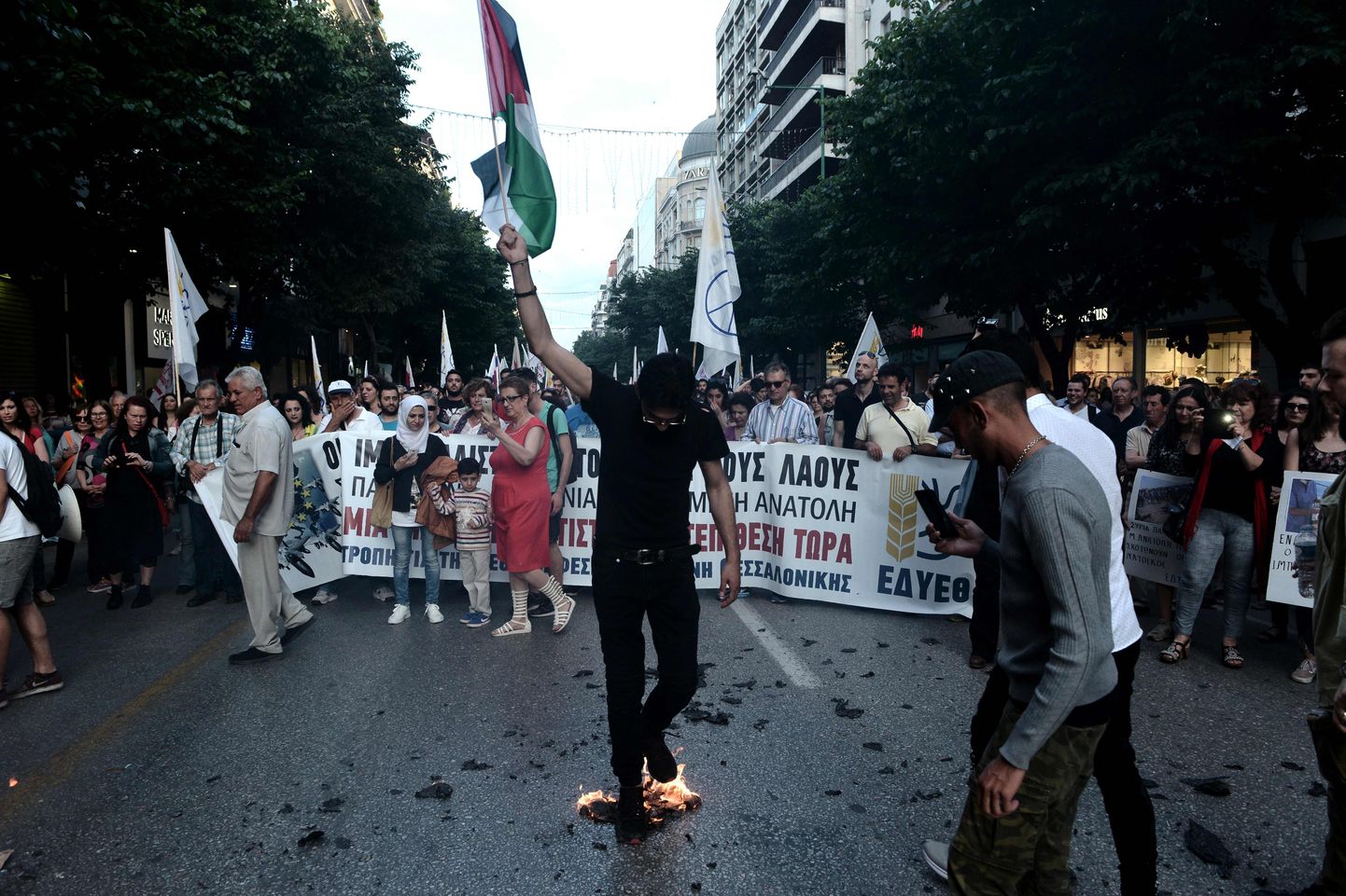 Meeleavaldajad Kreekas Thessalonikis.