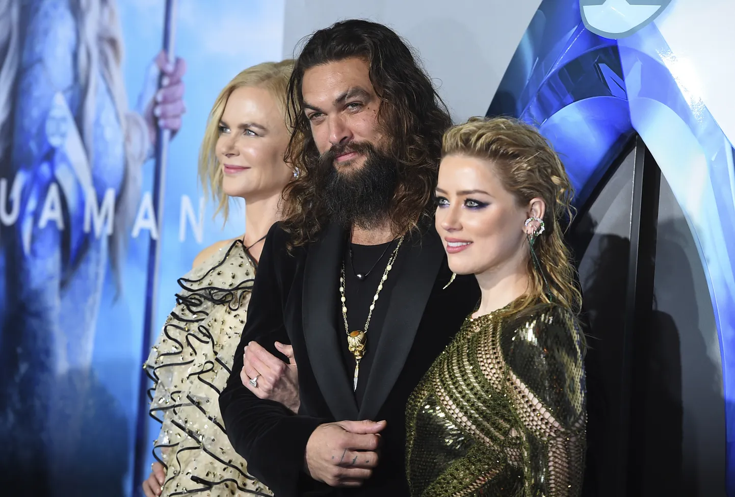 Nicole Kidman, Jason Momoa ja Amber Heard «Aquamani» esilinastusel
