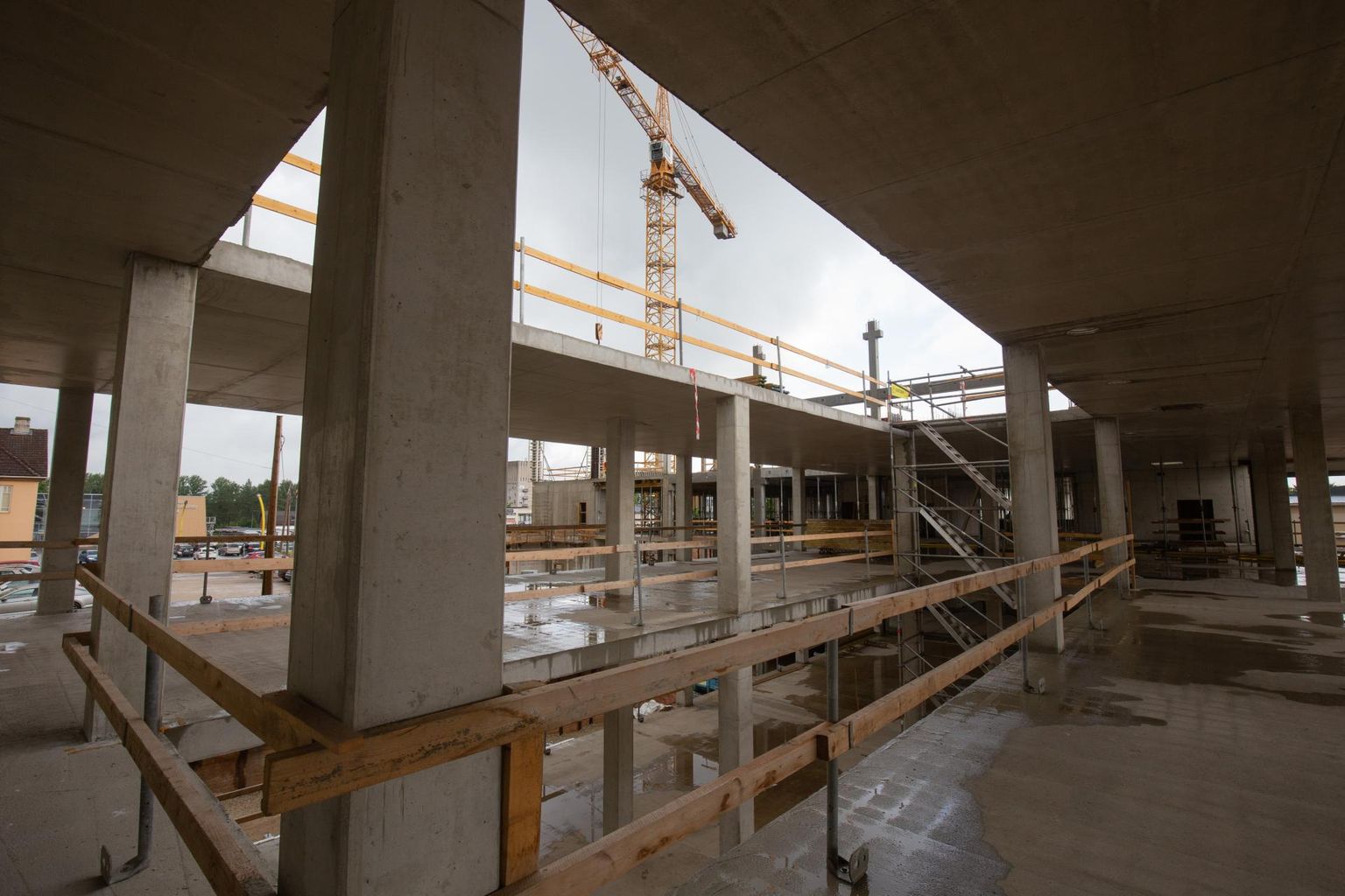 Большая часть несущих конструкций нового лечебно-оздоровительного комплекса в Вильянди готова.