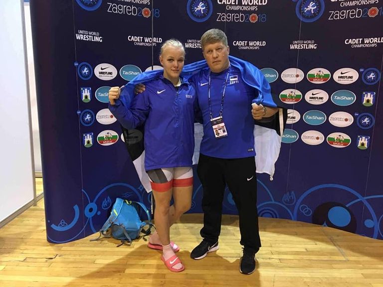 Marta Pajula ja treener Martin Piksar.