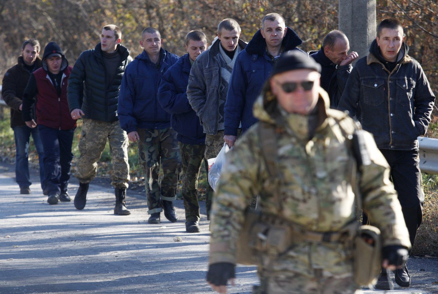 Vangilangenud Ukraina sõdurid tänasel väljavahetamisaktsioonil Luganski oblastis.