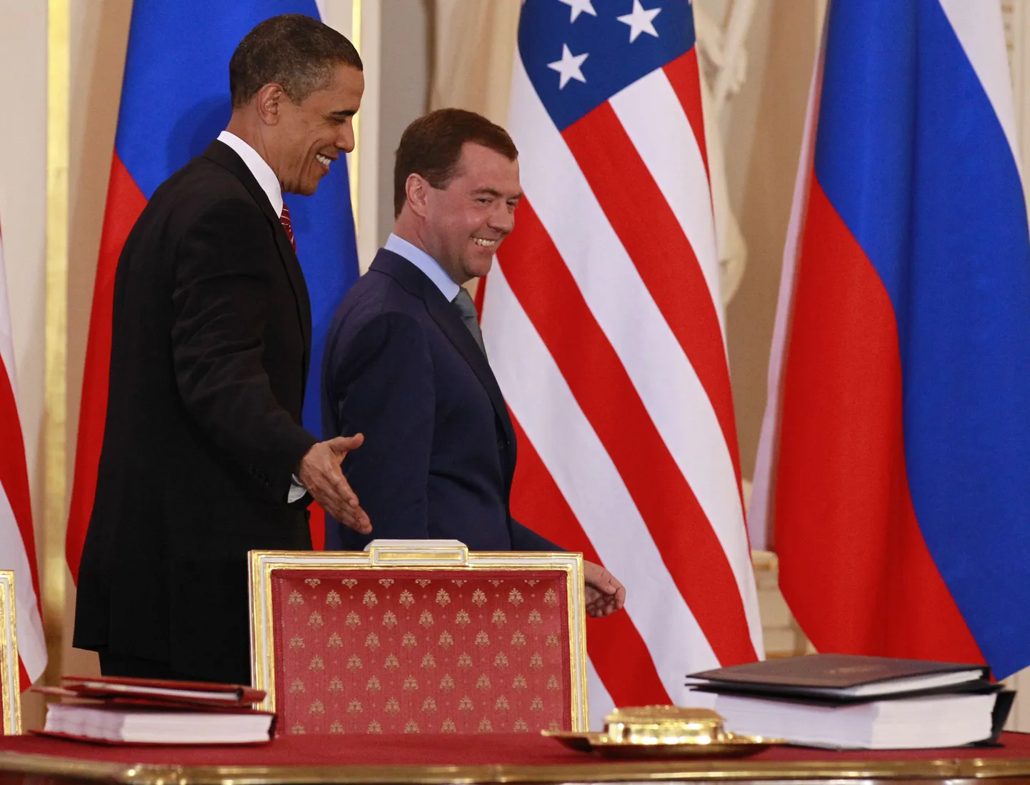 Barack Obama ja Dmitri Medvedev.
