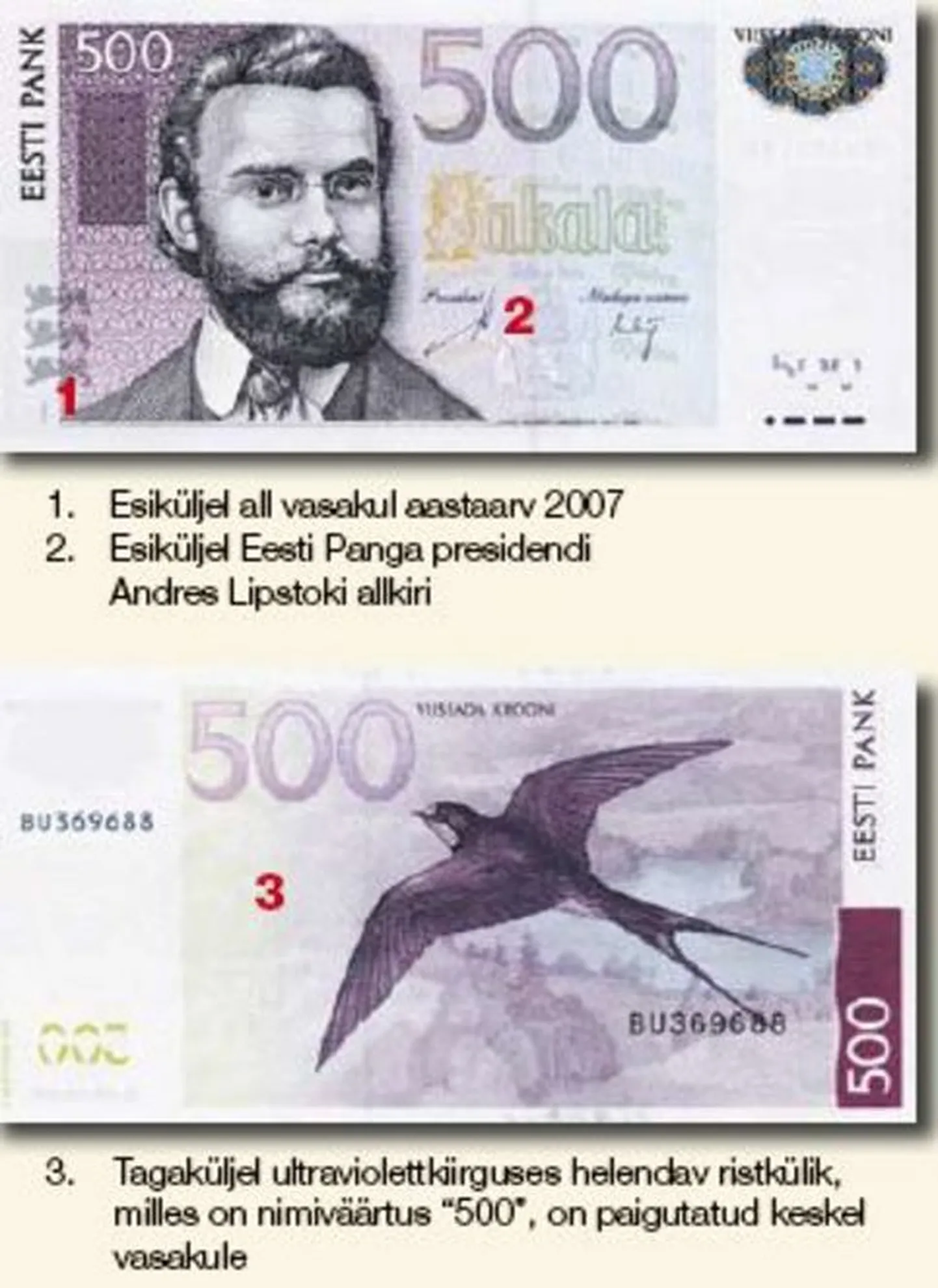 Uus 500-kroonine.